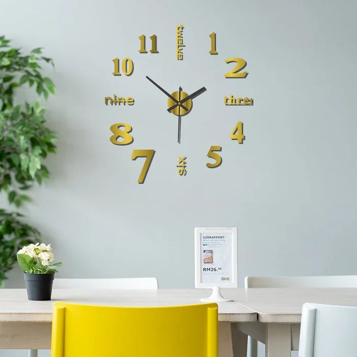 3D Wall Decal Decorative Clock