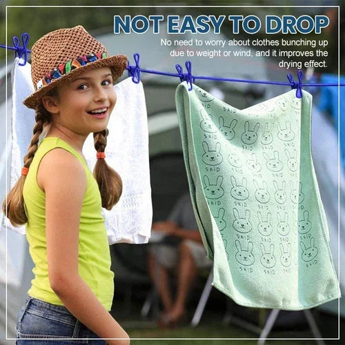 Portable Clothesline for Camping/Backyard/RV [Pack of 2]
